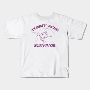 Tummy Ache Survivor T Shirt, Tummy Ache Tee, Meme T Shirt, Vintage Cartoon T Shirt, Aesthetic Tee, Unisex Kids T-Shirt